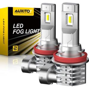 imageAUXITO H11 H8 LED Fog Light Bulb Fanless 40W 6000LM High Brightness 3000K Golden Yellow CSP LED Chips H16 H11 H8 Fog Bulbs DRL Replacement Pack of 2White