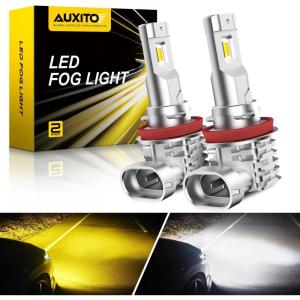 imageAUXITO H11 H8 LED Fog Light Bulb Fanless 40W 6000LM High Brightness 3000K Golden Yellow CSP LED Chips H16 H11 H8 Fog Bulbs DRL Replacement Pack of 2White  Yellow