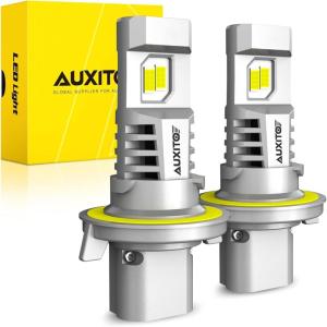 imageAUXITO H13 Bulb 900 Brighter Plug and Play Canbus Ready with Fan Pack of 2