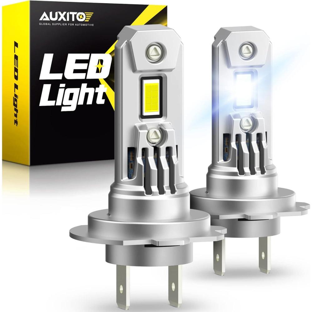 imageAUXITO UpgradedH7 LED Bulbs 350 Brighter 6500K White 11 Mini Size No Adapter Required NonPolarity AllinOne H7ll Fog Light Bulb Plug and Play Pack of 2