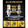 imageAUXITO 9003 LED Bulbs 900 UltraBright ZES Chips 6500K White H4 Fog Light Easy PlugNPlay Installation IP68 Waterproof Pack of 2