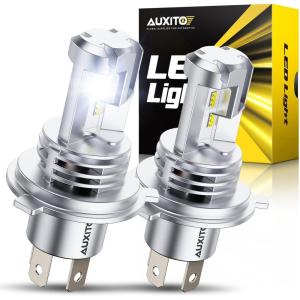 imageAUXITO 9003 LED Bulbs 900 UltraBright ZES Chips 6500K White H4 Fog Light Easy PlugNPlay Installation IP68 Waterproof Pack of 2