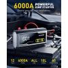 imageAUXITO 6000A Jump Starter 12V Car Battery Jump Starter Up to All Gas ampamp 12L Diesel Engine with LED Display Portable Jump Box with 3 Modes Flashlight and Jumper Cable Storage Case