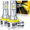 imageAUXITO H49003 Bulbs 40000LM 900 Brighter 6500K Cool White Upgraded Fanless Design Fog Light Bulbs with Copper Base ErrorFree PlugNPlay Pack of 2H11