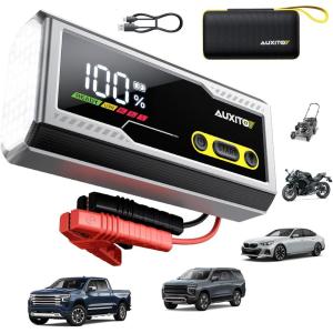 imageAUXITO 6000A Jump Starter 12V Car Battery Jump Starter Up to All Gas ampamp 12L Diesel Engine with LED Display Portable Jump Box with 3 Modes Flashlight and Jumper Cable Storage Case