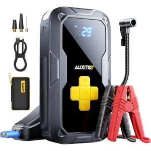 imageAUXITO Portable Jump Starter with Air Compressor 6000A Tire Inflator and Battery Jumper 150PSI Fast Inflation for All 12V Vehicle 7in 1 Emergency Power Bank with LED Light ampamp SOS