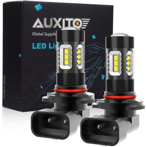 imageAUXITO H10 9140 9145 LED Fog Light Bulbs Max 80W High Power Extremely Bright 6500K Xenon White LED Bulbs Replacement for Fog Light or DRLPack of 2