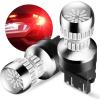 imageAUXITO 3157 LED Bulb White Reverse Lights Super Bright 3156 3056 3057 4157 3047 4057 3457 4114 LED Bulb with Projector for Backup Reverse DRL Signal Parking Brake Tail Lights Pack of 2Strobe Flashing Red
