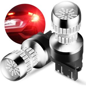 imageAUXITO 3157 LED Bulb White Reverse Lights Super Bright 3156 3056 3057 4157 3047 4057 3457 4114 LED Bulb with Projector for Backup Reverse DRL Signal Parking Brake Tail Lights Pack of 2Strobe Flashing Red