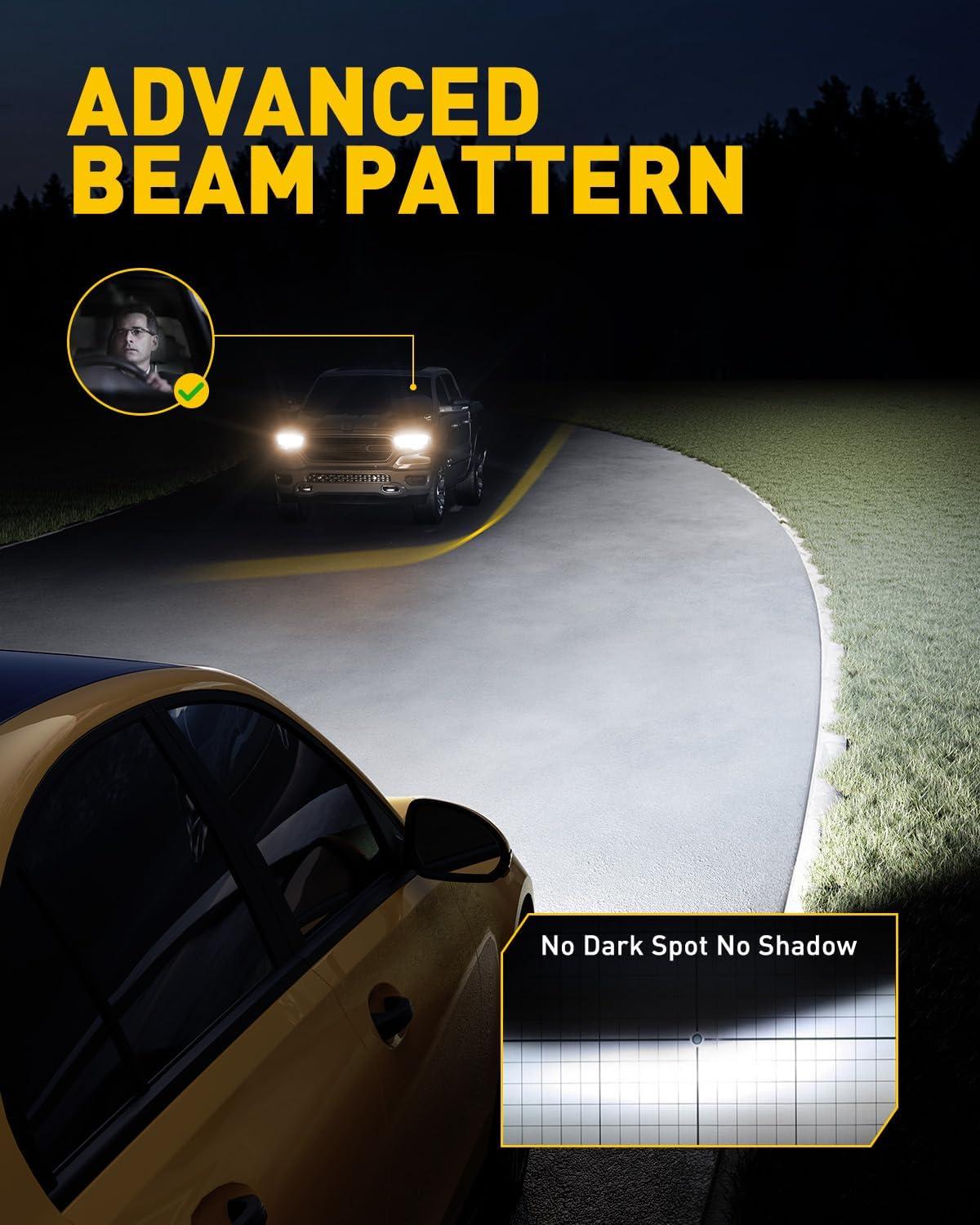 imageAUXITO H7 Bulbs 900 h7ll LED Super Bright Mini Size Plug N Play Long Lifespan 2PCS9005HB3