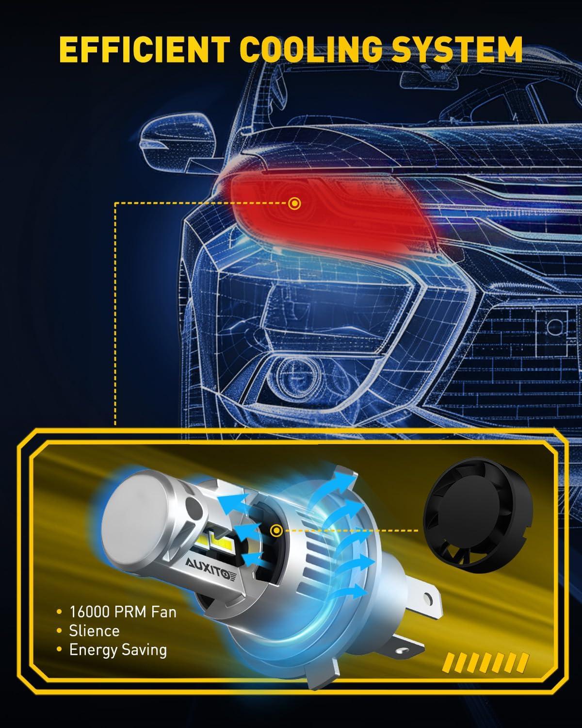 imageAUXITO H7 Bulbs 900 h7ll LED Super Bright Mini Size Plug N Play Long Lifespan 2PCSH4