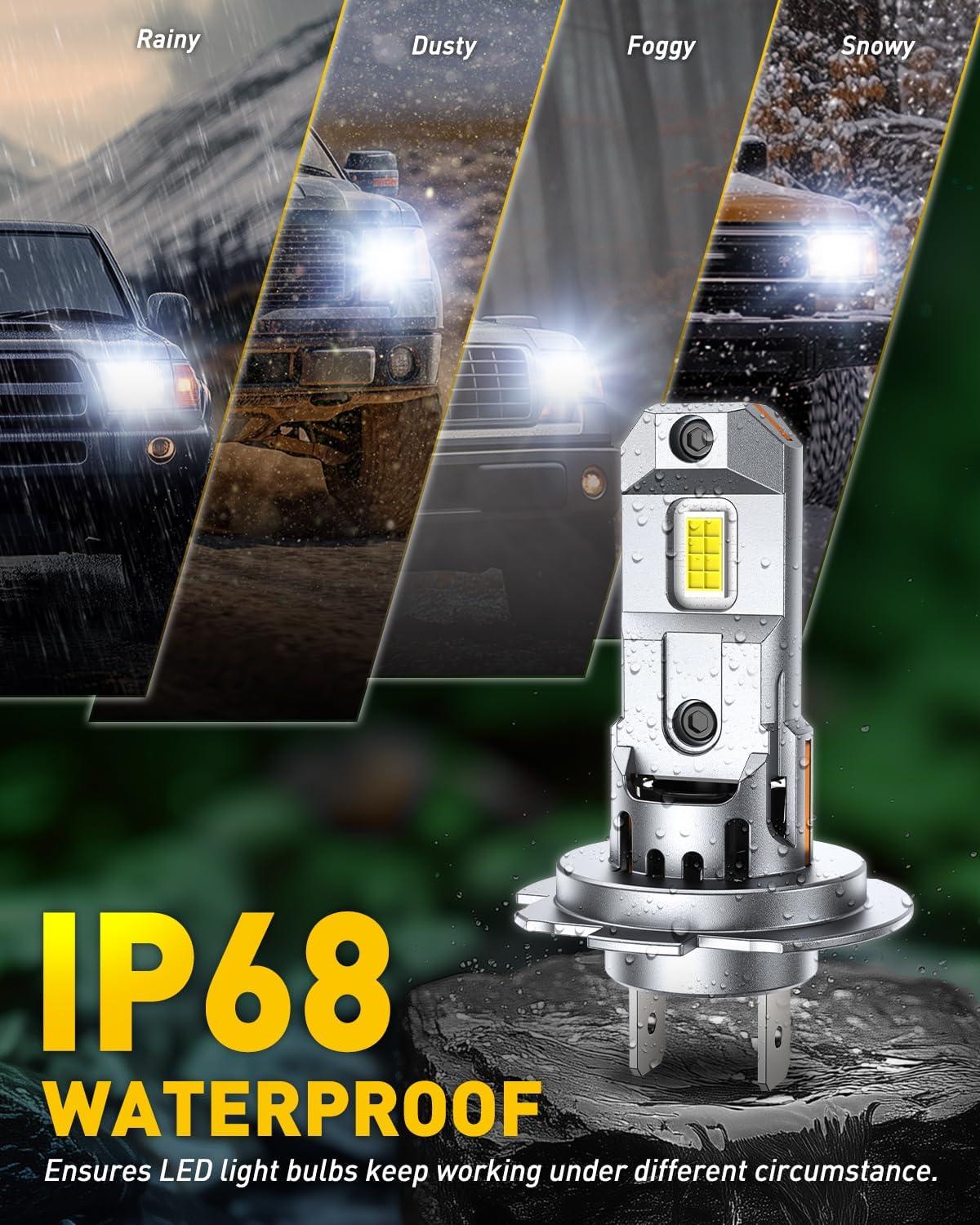 imageAUXITO H7 Bulbs 900 h7ll LED Super Bright Mini Size Plug N Play Long Lifespan 2PCSH7