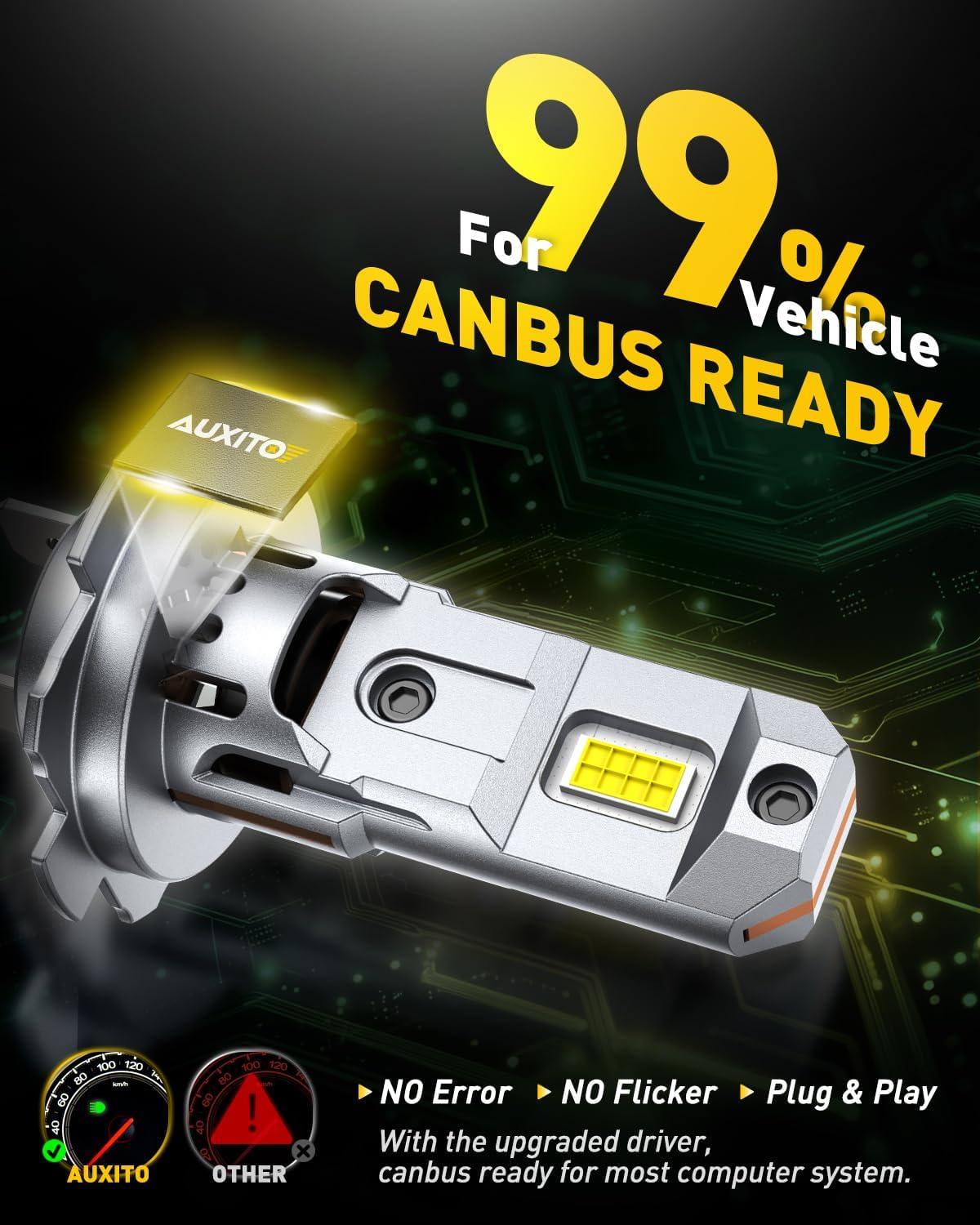 imageAUXITO H7 Bulbs 900 h7ll LED Super Bright Mini Size Plug N Play Long Lifespan 2PCSH7