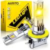 imageAUXITO Upgraded H11B Bulb  900 Brighter 3000K Amber Yellow Light Direct Fit Mini Size HassleFree Plug ampamp Play Extended Lifespan FlickerFree Operation Pack of 2