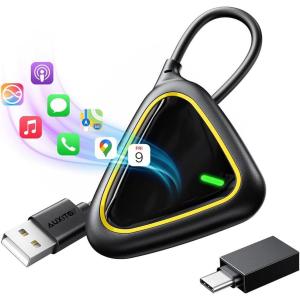 imageAUXITO Wireless CarPlay Adapter for Apple iPhone2025 Upgraded Convert Factory Wired Carplay to Wireless Plug ampamp Play No Latency for iPhone iOS 10 and Cars from 2015