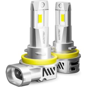 imageAUXITO 9007 LED Bulbs Combo 40000LM Super Brighter 11 Halogen Mini Size 6500K White HB5 Driving Light Bulbs Plug and PlayPack of 2H11