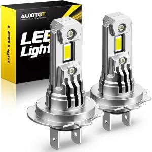 imageAUXITO 9007 LED Bulbs Combo 40000LM Super Brighter 11 Halogen Mini Size 6500K White HB5 Driving Light Bulbs Plug and PlayPack of 2H7