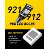 imageAUXITO 912 921 LED Bulb Red Third Brake Center High Mount Stop Light Canbus Error Free T15 906 904 922 W16W LED Bulbs Exterior Center High Mount Stop Red 3rd Brake Tail Lights Pack of 2Red