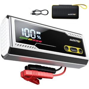 imageAUXITO 9500A Jump Starter 12V Car Battery Jump Starter Up to All GasAll Diesel Engine with LED Display 30W TypeC Fast Charging and 168W DC Output 3Mode Flashlight Storage Case9500A