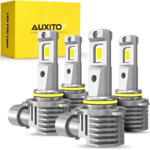 imageAUXITO H11H8H16 Yellow LED Fog Light Bulbs 800 Brightness 3000K Amber Yellow Driving Fog lights 11 Mini Size Front Fog Lamps Nonpolarity Play and Plug Pack of 290059006