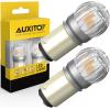imageAUXITO 1157 LED Bulb Red Brake Light 2057 2357 7528 BAY15D Super Bright for Rear Brake Lights Tail Lights Pack of 2Amber Yellow