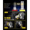 imageAUXITO H11 H8 H16 LED Yellow Fog Light Bulbs 3000K Amber Yellow Light 900 Brightness Truly Mini Size Fog Lights Replacement for Cars Play and Plug Pack of 2H11H16H8 Yellow