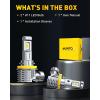 imageAUXITO H7 LED Bulb 500 Brighter UltraBright 6500K White 11 Mini Size No Adapter Required Plug N Play Long Lifespan No Flicker 99 Compatibility 2PCSH11H9H16H8