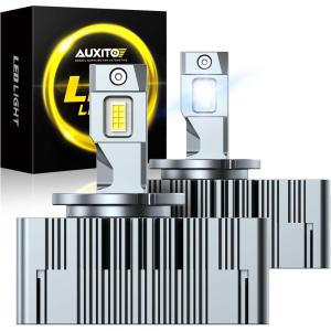 imageAUXITO D8S Bulbs 30000LM 6500K Cool White Direct Replacement D8S Light Bulbs with Cooling Fan Plug and Play CANbus Ready No Flicker Pack of 2D5S