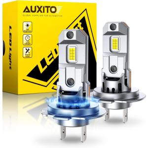 imageAUXITO H11 Bulbs 6500K White 1000 Brightness Super Bright H8 H9 Bulbs Plug N Play 60000Hrs Lifespan No Flicker 99 Compatibility Pack of 2H7