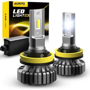 imageAUXITO H4 9003 HB2 LED Bulbs 700 Brightness 6500K Cool White Angle Adjustable Canbus H4 Replacement Play and Plug Offroad Use Pack of 2H11H9H8