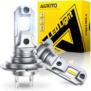 imageAUXITO H7 Bulb 600 Brighter 11 Mini Size No Adapter Needed 5 Min Quick Install No Flicker 99 Compatibility Pack of 2H7