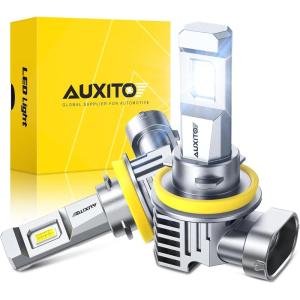 imageAUXITO H7 LED Bulb 500 Brighter UltraBright 6500K White 11 Mini Size No Adapter Required Plug N Play Long Lifespan No Flicker 99 Compatibility 2PCSH11H9H16H8