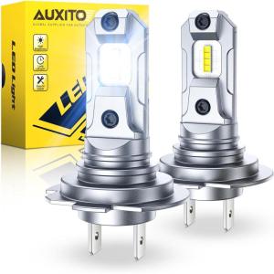 imageAUXITO H7 LED Bulb 500 Brighter UltraBright 6500K White 11 Mini Size No Adapter Required Plug N Play Long Lifespan No Flicker 99 Compatibility 2PCSH7