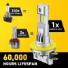 imageAUXITO H11H8H9 LED HeadIight Bulbs 11 Halogen Size 6500K Ultra Bright 1000 Brightness Plug and Play 60000 Hours Lifespan Pack of 2H11B