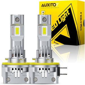 imageAUXITO H11H8H9 LED HeadIight Bulbs 11 Halogen Size 6500K Ultra Bright 1000 Brightness Plug and Play 60000 Hours Lifespan Pack of 2H11B