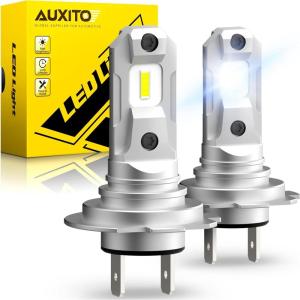 imageAUXITO 2025 Upgraded H7 LED Light Bulb 500 Brightness 6500K White 11 Mini Size CSP LED Chips Fog Lamps Replacement Play and Plug Pack of 2Cool White