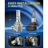 imageAUXITO 9005 HB3 LED Bulbs 50000LM UltraBright Plug N Play 50000Hrs Long Lifespan No Flicker 99 Compatibility Pack of 290059006