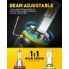 imageAUXITO H11 LED Bulbs 120W 60000LM Per Set 1200 Brighter 6500K Cool White Adjustable H8 H9 LED Fog Light Bulb for Halogen Replacement Plug and Play Pack of 2