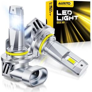imageAUXITO 9005 HB3 LED Bulbs 50000LM UltraBright Plug N Play 50000Hrs Long Lifespan No Flicker 99 Compatibility Pack of 29005HB3