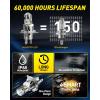 imageAUXITO 9003 H4 Bulbs 30000LM Extremely Bright 6000K White HiLo Beam Function with Clear Cut Off LineHB2 Mini Projector Lens Retrofit Kit