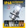 imageAUXITO 9003 H4 LED Bulb 900 Brighter 3 Min Quick Install 20 Years Lifespan No Flicker 99 Compatibility