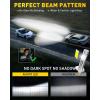 imageAUXITO 9006HB4 Bulbs 30000LM Brightness 6500K White 11 Mini Size NonPolarity Plug and Play HB4 Halogen Fog Lamp Replacement Canbus Ready Pack of 2H1