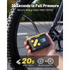 imageAUXITO AB1 Tiny Bike Pump Mini Electric Bicycle Pump with Guage 20s Fast Inflate 120PSI Bike Tire Pump with Presta amp Schrader Valve Adaptor Bike Accessories for Road Mountain Bike EBike 048lbA101
