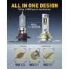 imageAUXITO H11 LED Bulbs 50000LM 900 Super Bright 60000 Hours Life Service 6500K Cool White 11 Mini Size Wireless H8 H9 Fog Light Halogen Replacement Plug amp Play Pack of 29012