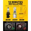 imageAUXITO H11 LED Bulbs 50000LM 900 Super Bright 60000 Hours Life Service 6500K Cool White 11 Mini Size Wireless H8 H9 Fog Light Halogen Replacement Plug amp Play Pack of 29007HB5