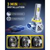 imageAUXITO H13 9008 LED Bulbs 900 Brightness 6500K White Canbus Ready Adjustable Beam Silent Cooling Fan 10 Min Install Pack of 2H11H8H9