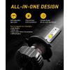 imageAUXITO H4 9003 HB2 LED Bulbs Fanless Adjustable Beam 6500K Xenon White 400 Visibility H4 Lights Replacement Pack of 2HB2