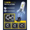 imageAUXITO H7 LED Bulbs 80000LM Per Set 6500K Xenon White Mini Size Wireless LED Light Bulbs Pack of 2