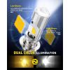 imageAUXITO P15D H6M T19 LED Motorcycle Light Bulbs Daul Color YellowWhite 3000LM Super Bright HighLow Beam for ATVS UTVS Motorcycles Canbus Ready 1 PackT19P15DH6M