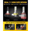 imageAUXITO Upgraded 9005HB3 H11H8H9 Bulbs Combo 1000 Highly Bright 6500K Cool White Real 11 Mini Size Canbus Direct Install Plug and Play Pack of 4H119005
